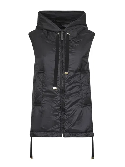 Max Mara The Cube Women Black Greengo Padded Hooded Vest In Black