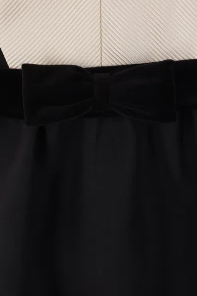 Valentino Double-bow Mini Dress In Wool In Black