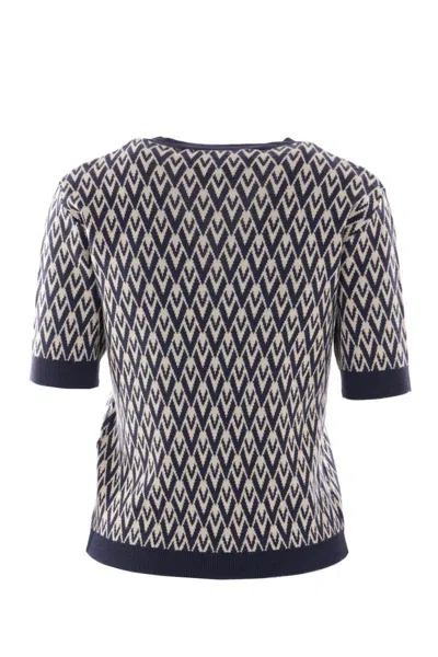 Valentino Garavani Toute La V Jacquard Virgin Wool Sweater In Neutral