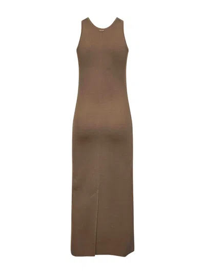 Max Mara Women Brown Wool Aceri Slim Fit Dress In Brown