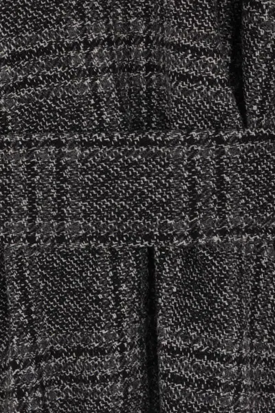 Balenciaga One Layer Checked Belted Coat In Gray