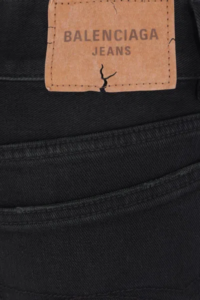 Balenciaga Black Bootcut Slim Fit Denim Trousers In Black