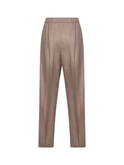 Max Mara Women Turtledove Stretch Cashmere Gatti Drawstring Trousers In Brown