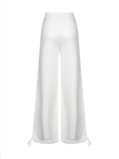 Max Mara Women White Wool Knit Nigeria Trousers