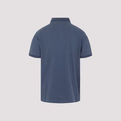Moncler Blue Tricol-trimmed Pique Polo Shirt