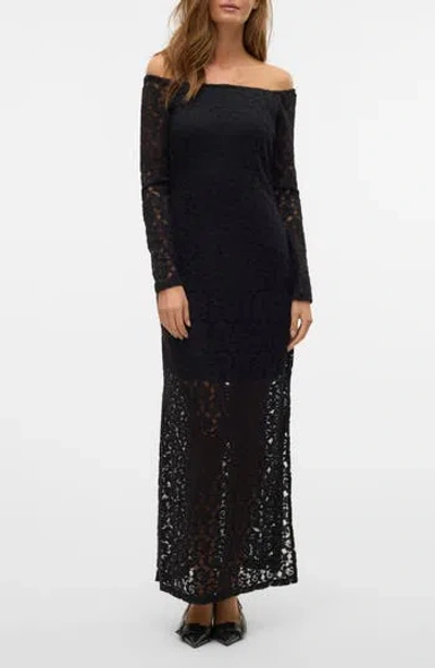 Vero Moda Riri Off The Shoulder Long Sleeve Lace Maxi Dress