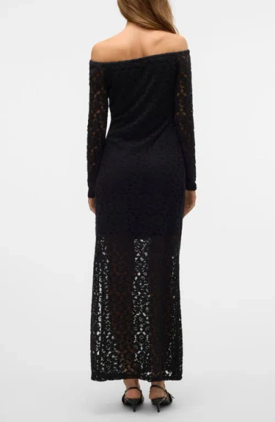 Vero Moda Riri Off The Shoulder Long Sleeve Lace Maxi Dress