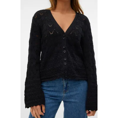 Vero Moda Pointelle Flare Sleeve Cardigan