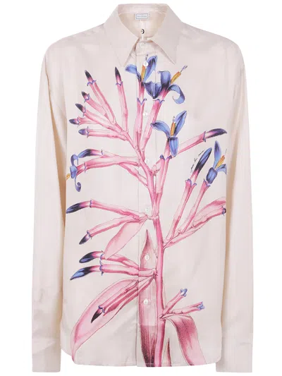 Pierre-louis Mascia Printed Silk Shirt In Neutral