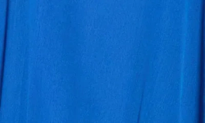 Vince Camuto Pompom Trim Chiffon Topper In Blue