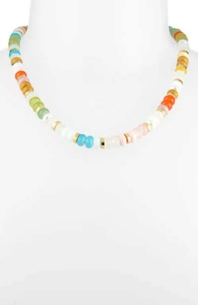Leith Glass Beaded Necklace In Pattern