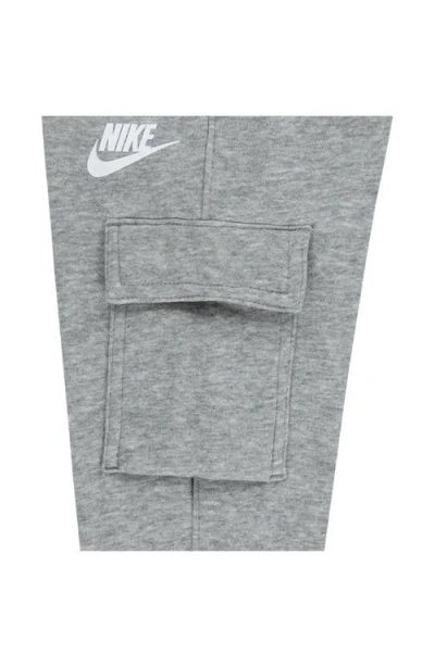 Nike Kids' Swoosh Club Fleece Cargo Sweatpants In Gray