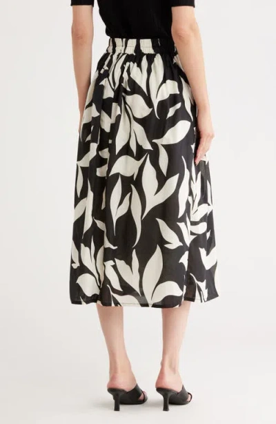 T Tahari Pleated Cotton Pull-on Skirt