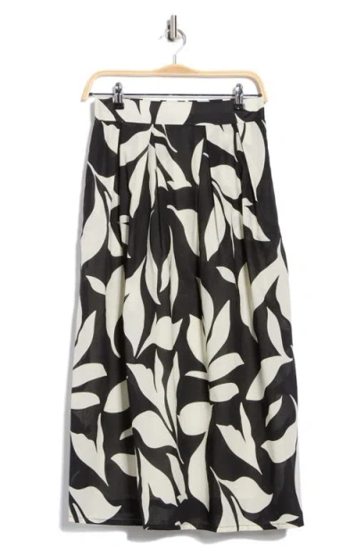 T Tahari Pleated Cotton Pull-on Skirt