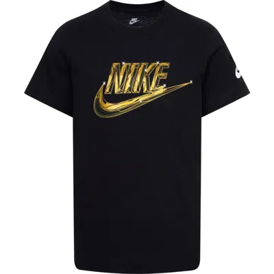 Nike Boys Preschool   Futura Metallic T-shirt In Black