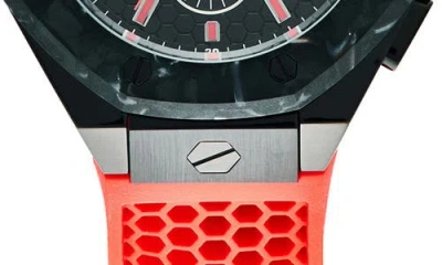 Philipp Plein Three Hand Quartz Chronograph Silicone Strap Watch, 46mm