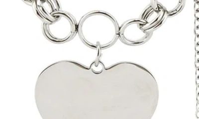 Rebl Heart Pendant Layered Chain Necklace