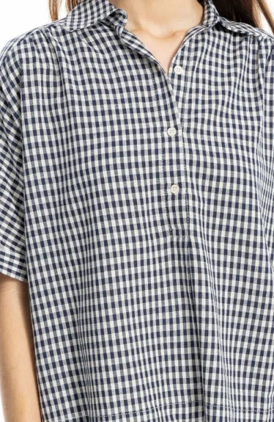 Max Studio Gingham Elbow Sleeve Top