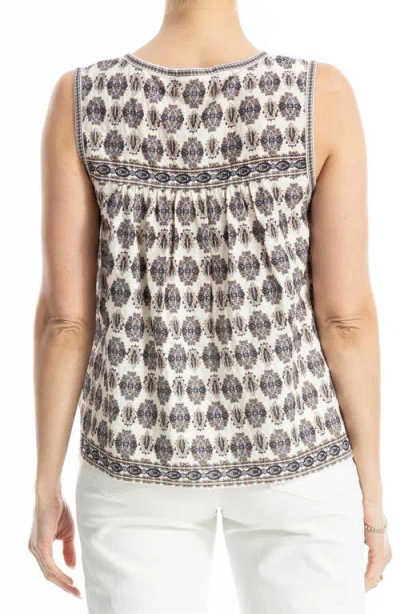 Max Studio Patterned Cotton Blend Tank