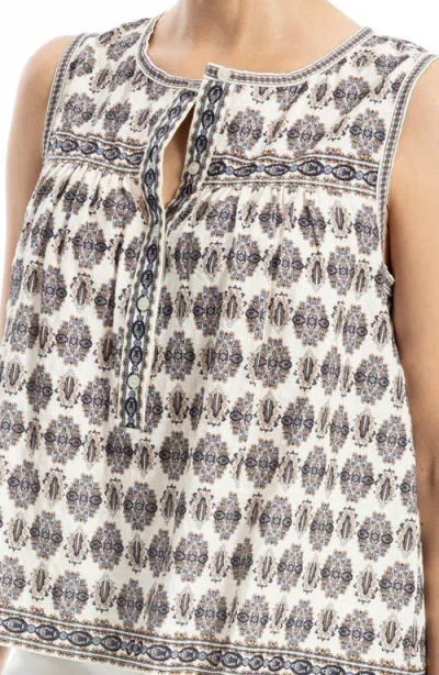 Max Studio Patterned Cotton Blend Tank