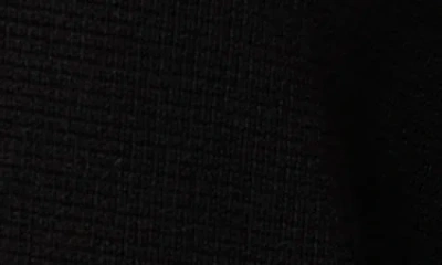 Cyrus Open Front Waffle Cardigan In Black