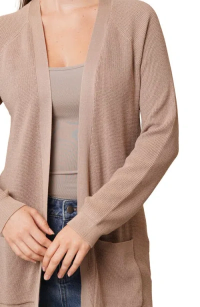 Cyrus Open Front Pocket Cardigan In Neutral