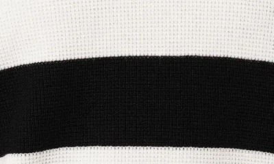 Cyrus Stripe V-neck Waffle Knit Sweater