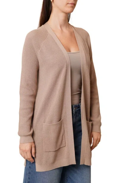Cyrus Open Front Pocket Cardigan In Neutral