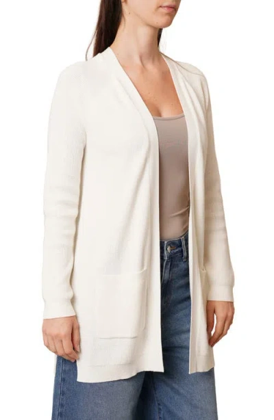 Cyrus Open Front Pocket Cardigan In White