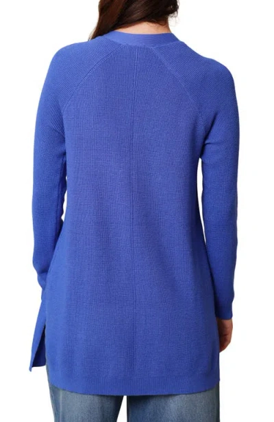 Cyrus Open Front Pocket Cardigan In Blue