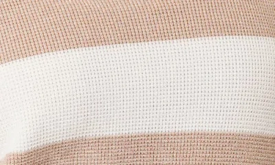 Cyrus Stripe V-neck Waffle Knit Sweater