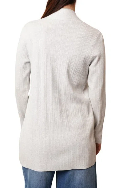 Cyrus Ribbed Open Front Long Cardigan In Gray
