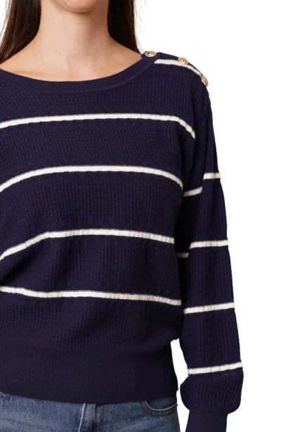 Cyrus Stripe Pullover Sweater In Blue