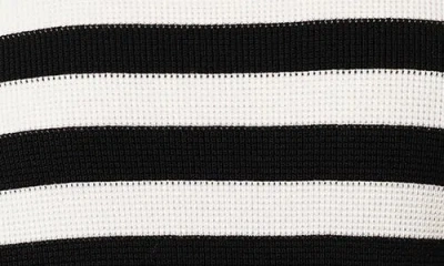 Cyrus Stripe Waffle Sweater In White