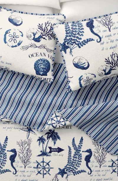 Woven & Weft Nautical Print Reversible Microfiber Quilt Set
