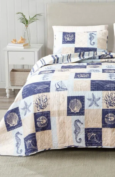 Woven & Weft Coastal Patchwork Reversible Microfiber Quilt Set