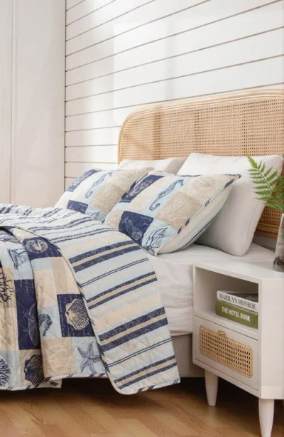 Woven & Weft Coastal Patchwork Reversible Microfiber Quilt Set