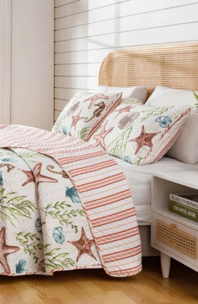Woven & Weft Starfish Seahorse Reversible Microfiber Quilt Set