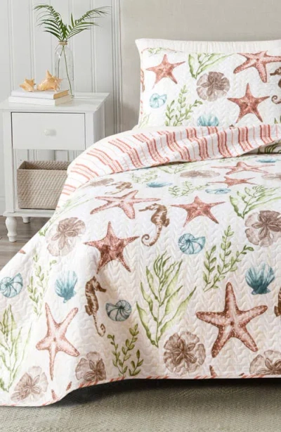 Woven & Weft Starfish Seahorse Reversible Microfiber Quilt Set
