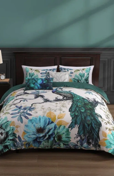 Bebejan Peacock Jardin Reversible Cotton Sateen Comforter Set