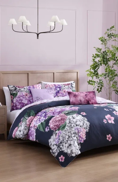 Bebejan Purple Bliss Floral Reversible Cotton Sateen Comforter Set
