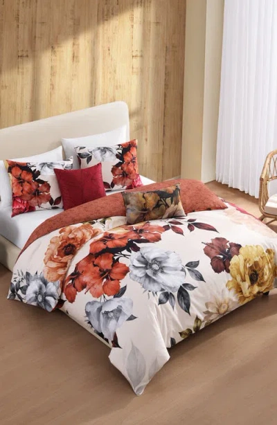Bebejan Carnelian Floral Reversible Cotton Sateen Comforter Set