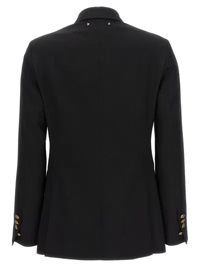 Golden Goose Double Breasted Blazer In Light Dry Wool Gabardine Clothing In Black