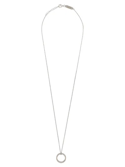 Maison Margiela Logo Necklace Jewelry Silver In Metallic