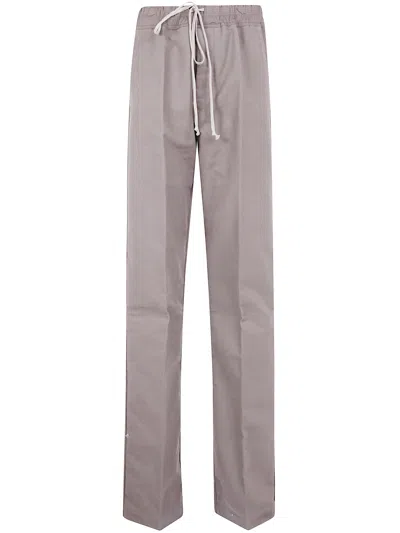Rick Owens Drawstring Trousers With Wide Straight Leg In Gray