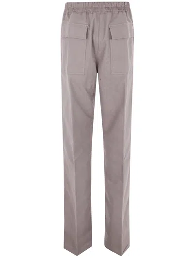 Rick Owens Drawstring Trousers With Wide Straight Leg In Gray