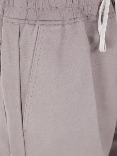 Rick Owens Drawstring Trousers With Wide Straight Leg In Gray