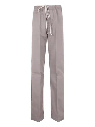 Rick Owens Drawstring Trousers With Wide Straight Leg In Gray