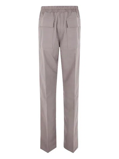 Rick Owens Drawstring Trousers With Wide Straight Leg In Gray