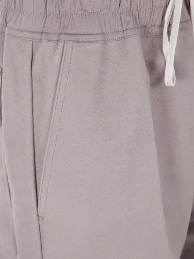Rick Owens Drawstring Trousers With Wide Straight Leg In Gray